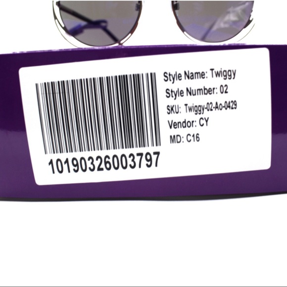 Perverse Twiggy Dark Clear UV Sunglasses NWT - Picture 7 of 7